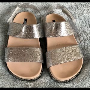 Mini Melissa Cosmic Silver Sparkle Sandal Flat